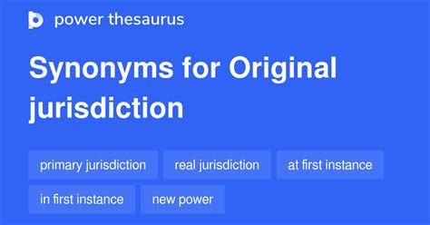 JURISDICTION Synonyms: 30 Similar .